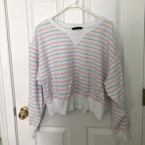 Abercrombie & Fitch Size Large Rainbow Striped Sweatshirt